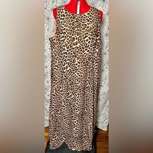 TORRID LEOPARD MAXI GEORGETTE CHIFFON SLEEVELESS DRESS